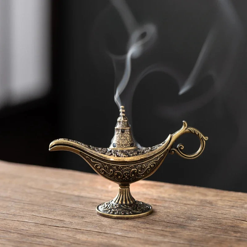 Antique Style Incense Burner | Metal Aroma Lamp for Home Decor alternate view