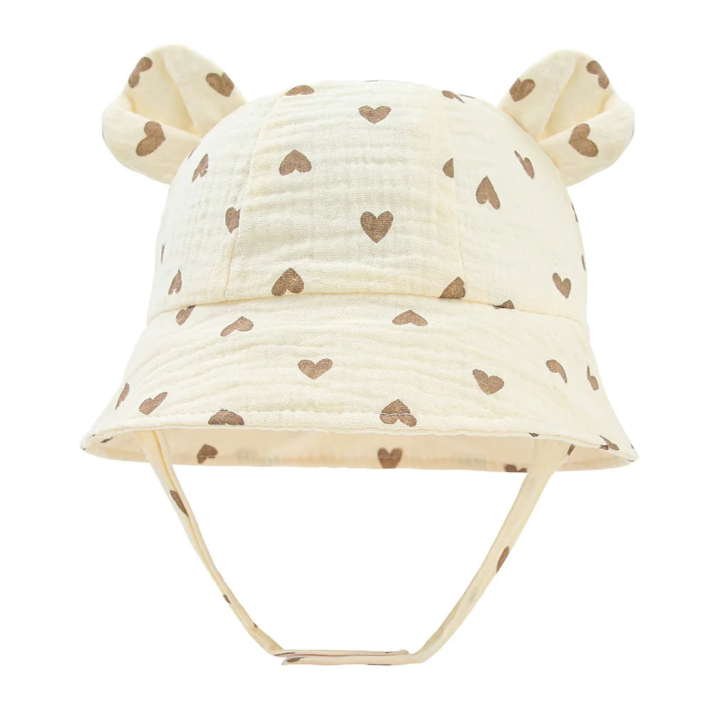 Muslin Baby Sun Hat for Newborn | Cotton Bucket Hat for Infant Summer additional angle