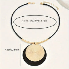 Creative Unique Large Round Vintage Pendant Necklace for Women Personalized Exaggerate close-up view