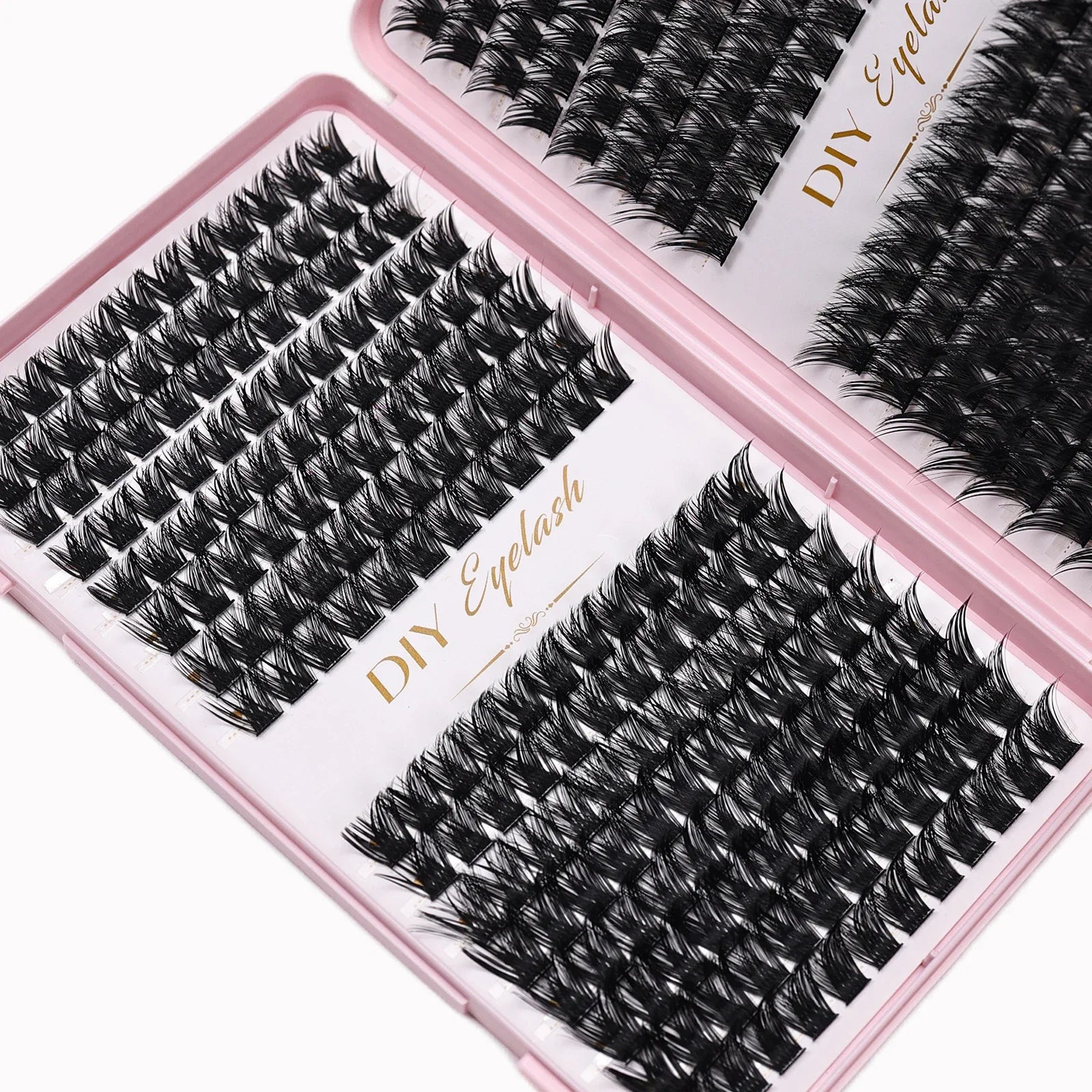 384pcs Cluster Lashes Mixed Tray | DIY Natural Look Eyelash Extension detail view