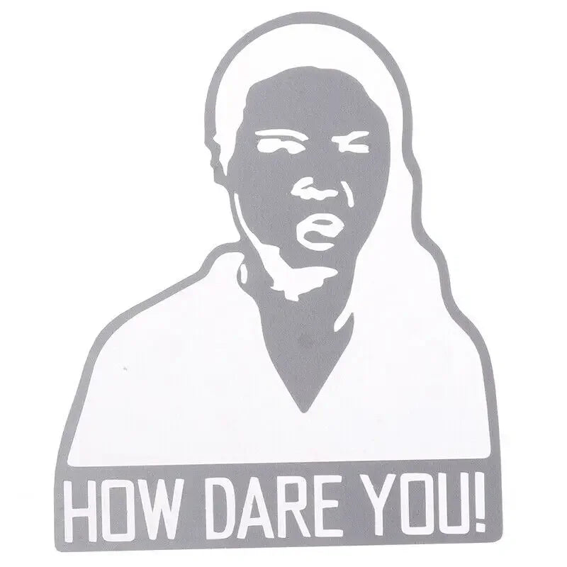 How Dare You Car Sticker | Waterproof Vinyl Decal for Laptop, Car & Wall close-up view