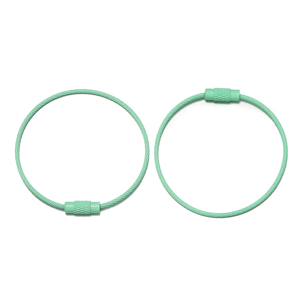 10pcs/lot 50mm Iron Key Ring Colorful Keychain Rings Screw Lock for Jewelry Making Key close-up view