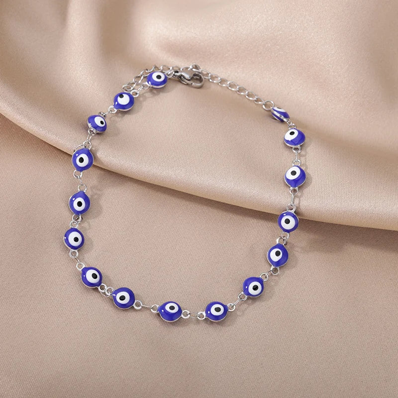 Anklets for Women Summer Beach Accessories Stainless Steel Imitation Pearl Chain Ankl lifestyle view