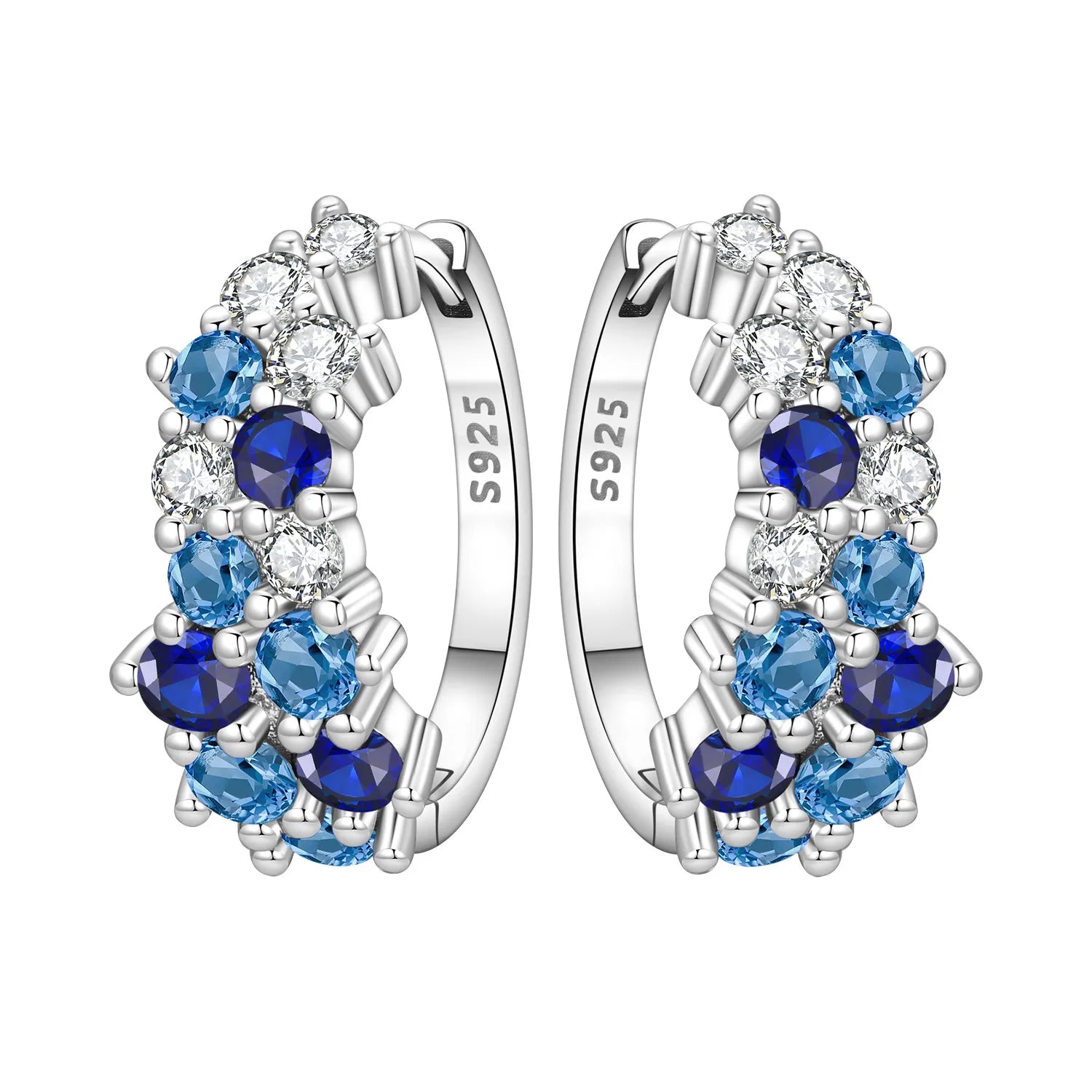 PANPOKI S925 Sterling Silver Purple Zircon Series Earrings Hoop Earrings For Women Jewel detail view