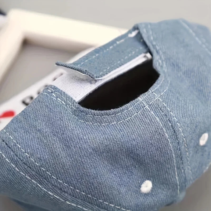 Baby Boys Girls Summer Soft Brim Baseball Cap | Adjustable Denim Sun Hat for Infant 6-24 detail view