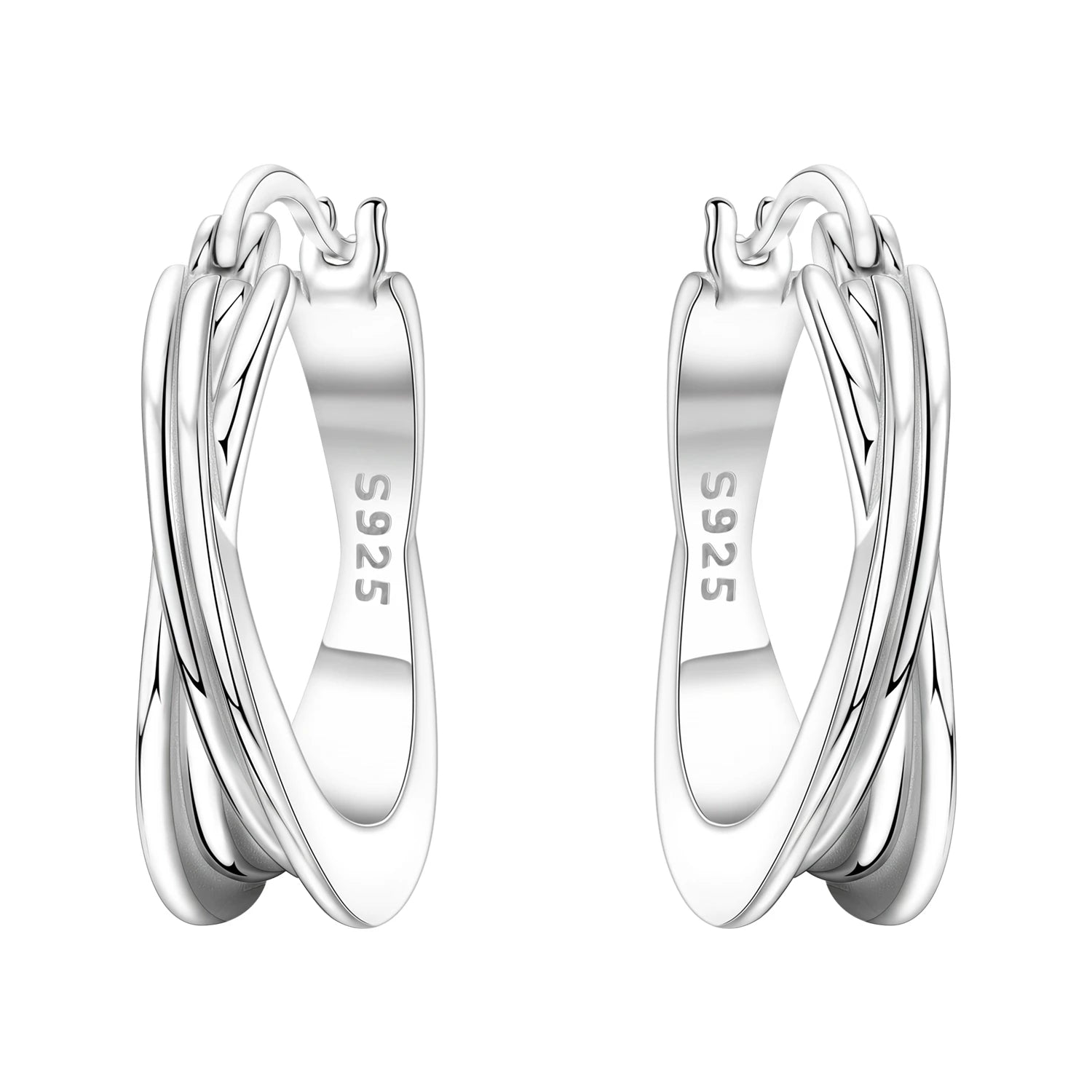 Orstarry S925 Sterling Silver Square Chain With Stone Inlaid Earrings Hoop Earrings F lifestyle view