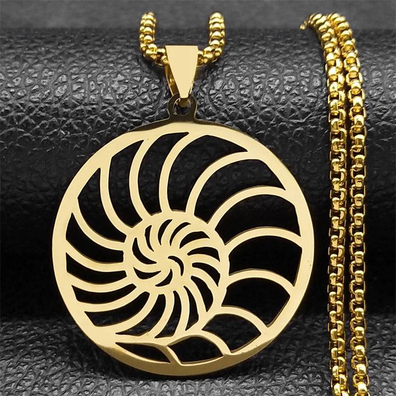 Dai Ko Myo Stainless Steel Pendant Necklace | Gold Color Master Reiki Symbol Jewelry close-up view