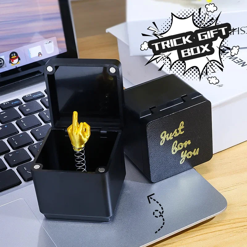 3D Middle Finger in a Box | Funny Novelty Gift for Office Desk Prank alternate view