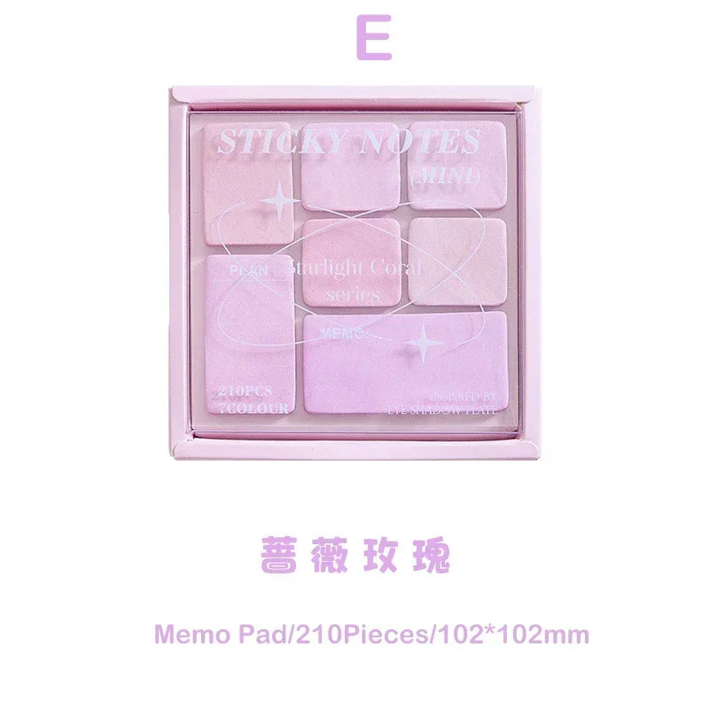 Colorful Aesthetic Sticky Notes | 210pcs Memo Pad Set for Scrapbooking alternate view