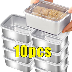 Stainless Steel Food Storage Container with Lid - Airtight Fresh-Keep Box for Fridge | Small Thicken
