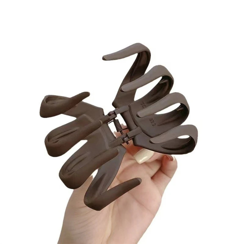 Elegant Solid Pumpkin Shape Plastic Hair Claw For Women Back Head Headband Hair Claw Cli detail view