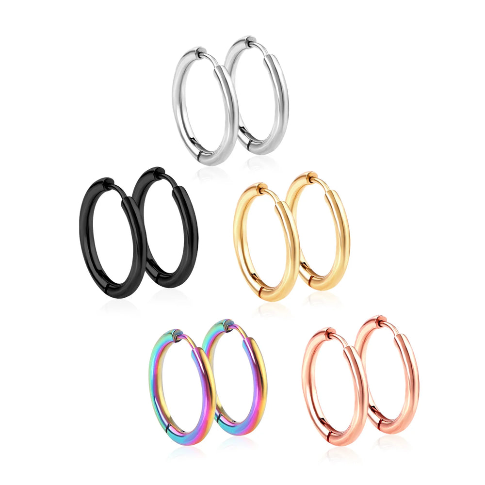 LUXUSTEEL Simple Hoop Earrings | Anti-Allergy Stainless Steel for Women lifestyle view