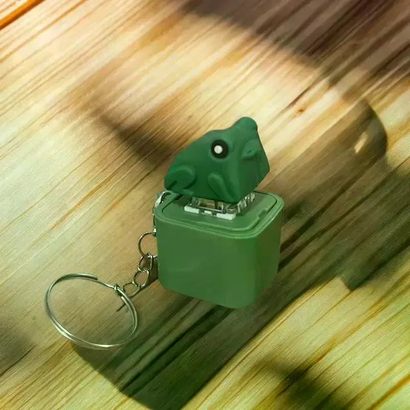 Funny Croaking Frog Duck Keychain Rechargeable Keyboard Fidget Clicker Sound Keyring Wit detail view
