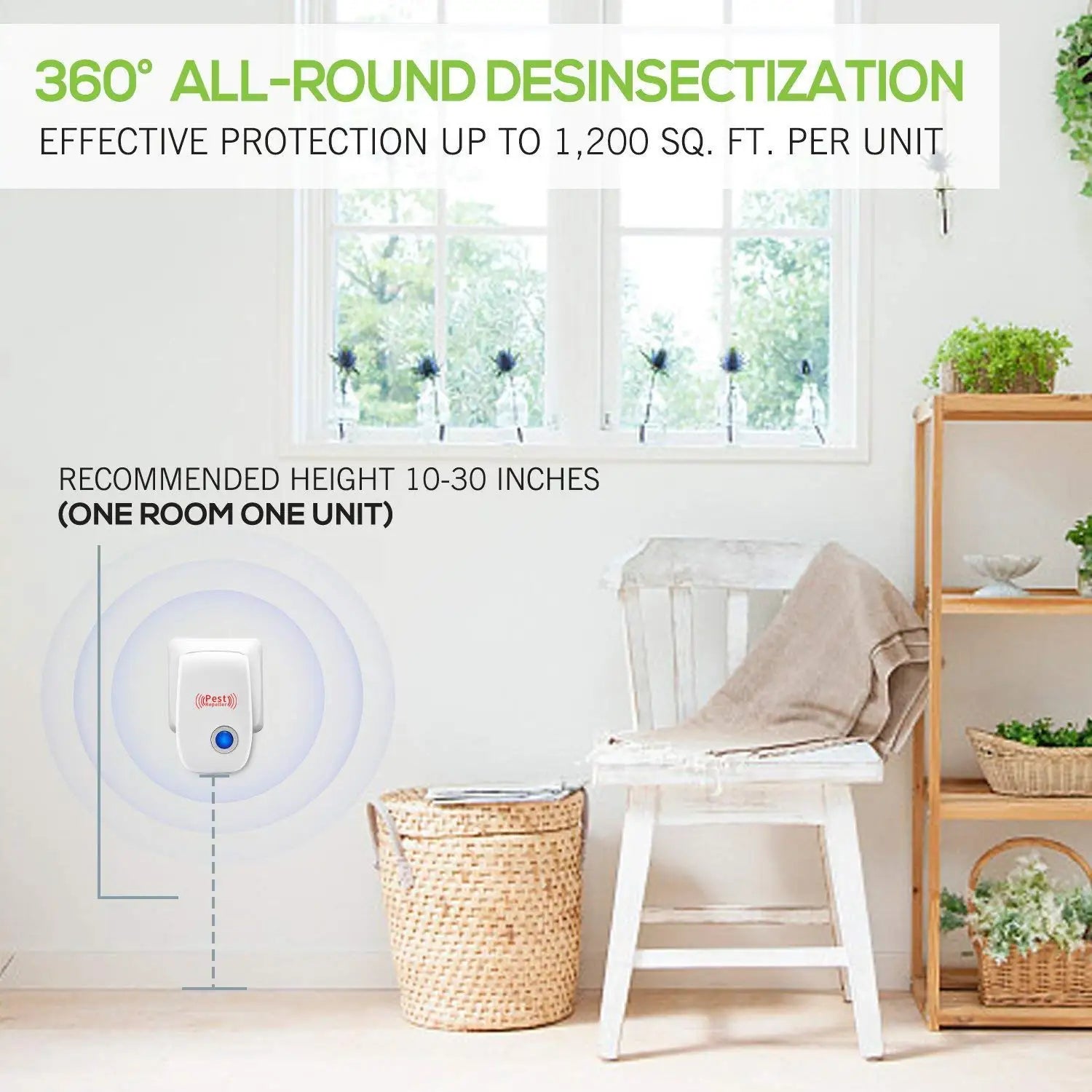Ultrasonic Pest Repeller | 6-in-1 Household Electronic Rodent and Insect Repellent lifestyle view