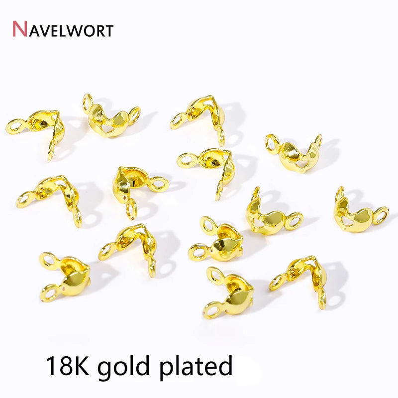 18K Gold Plated Double-Cup Bead Tips | Jewelry Findings for DIY Necklaces and Bracele lifestyle view