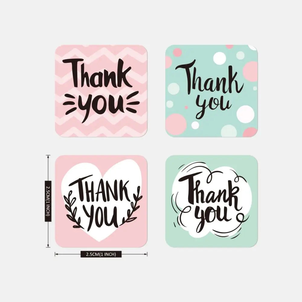 100-500 Flower Thank You Stickers for Small Business Packaging | Handmade Love Labels alternate view