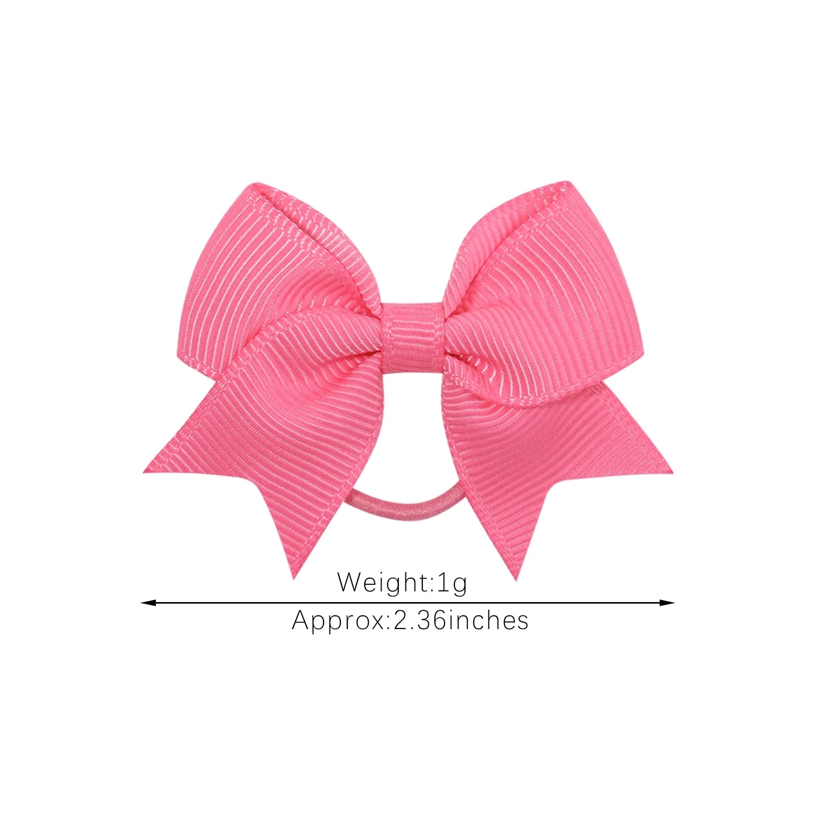 10Pcs/lot Grosgrain Ribbon Pigtail Hair Bows Elastic Hair Ties Hair Bands Holders Girl close-up view
