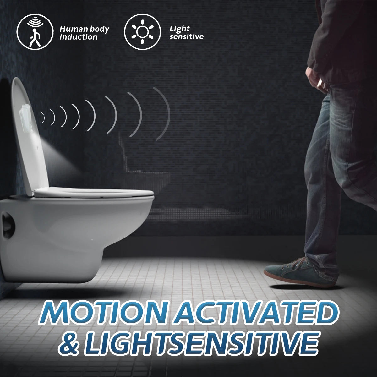 Motion Sensor Toilet Night Light | LED Projection Lamp with Auto Sensor alternate view