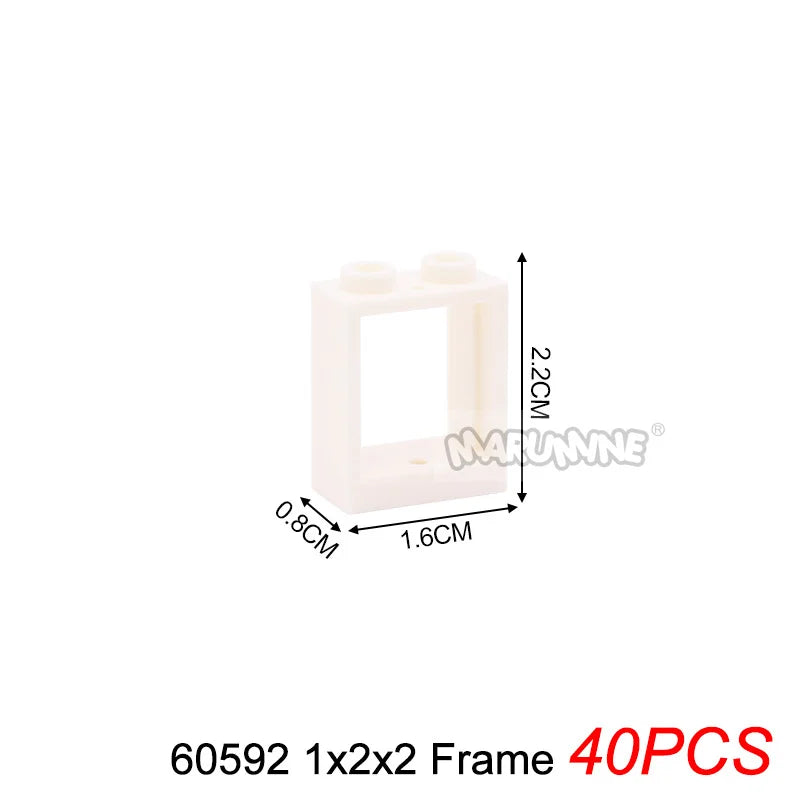 Marumine Window and Door Building Blocks | Compatible City House Parts Set close-up view