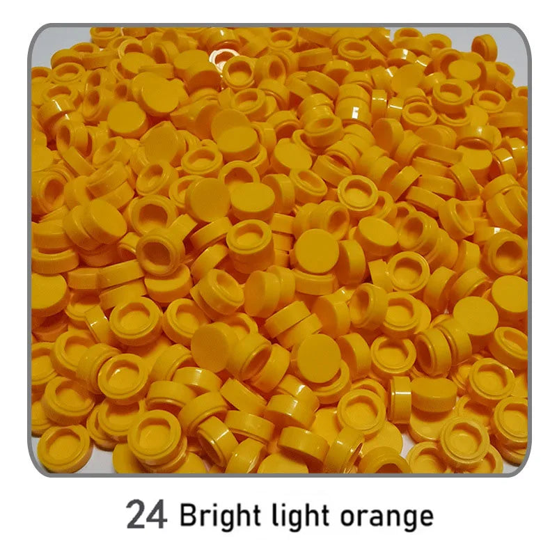 1000Pcs Tile 1x1 Round Building Blocks | 52 Color DIY Educational Creative Toy Set additional angle