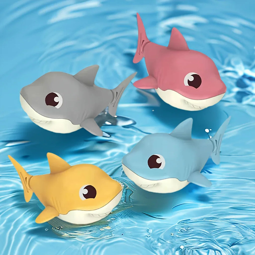 1pc Summer hot new cartoon shark baby water play toy with wind up chain, outdoor be additional angle