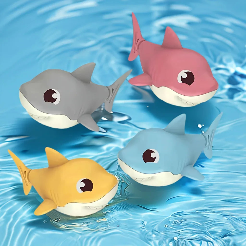 Summer hot new cartoon shark baby water play toy with wind up chain, outdoor beach additional angle