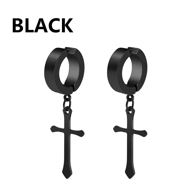 1/6 pairs No Piercing Earrings Titanium Steel Clip-on Fake Earring Round Ear Clip For alternate view