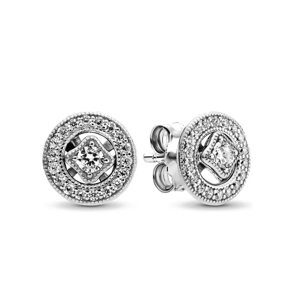 925 Sterling Silver Stud Earrings Set | Butterfly Snowflake Heart Moon Jewelry Gift close-up view