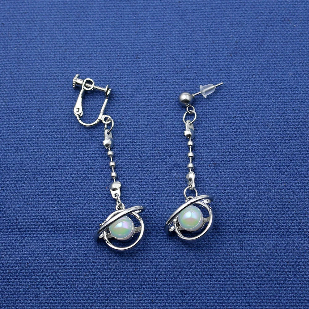 Mashle Magic and Muscles Anime Cosplay Ear Clips | Mash Finn Lance Crown Earrings detail view