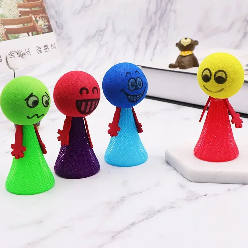 5Pcs/Pack Educational Jumping Doll Bounce Ball Toys Engaging Push & Down Expression additional angle