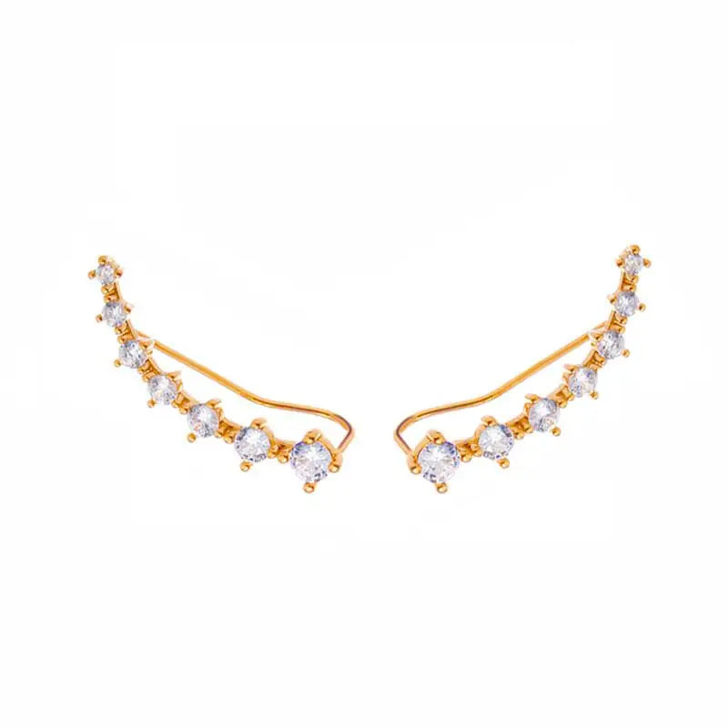 Korean Fashion Seven Star Zircon Earrings | Luxury Crystal Stars Stud Earrings close-up view