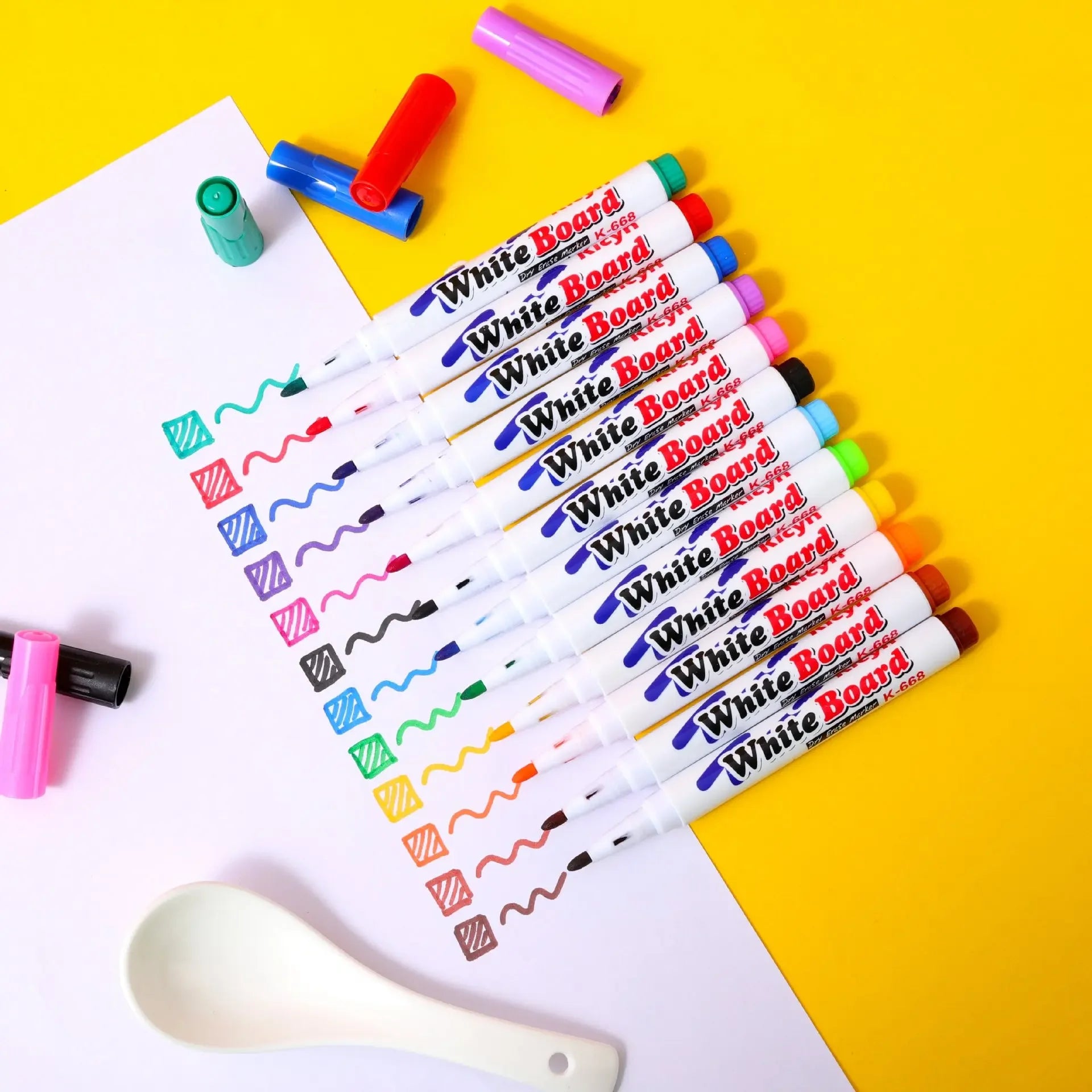 8/12 Colors Magical Water Floating Student Painting Brush Whiteboard Markers Pen Suspens detail view