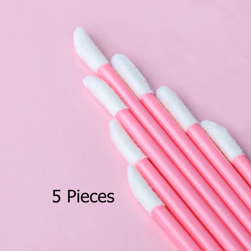 5/50/100 Pcs Lip Brushes Soft Cosmetic Lip Brush Lipstick Lip Glossy Wands Cleaner Ap lifestyle view