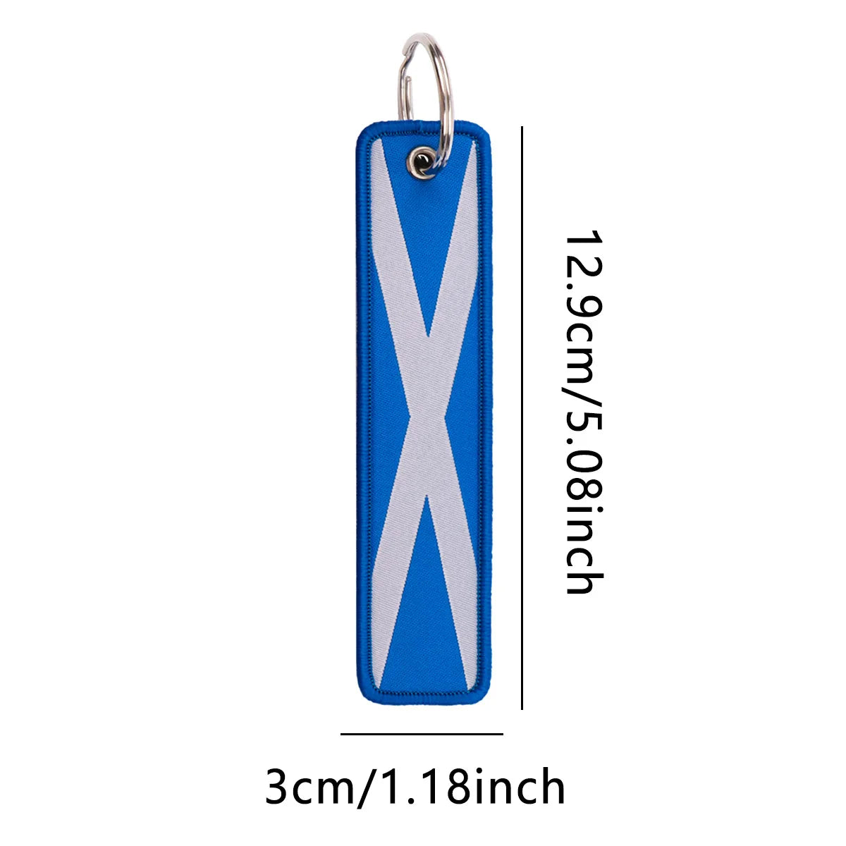 National Flags Embroidery Key Fob | Motorcycle Car Backpack Keychain additional angle