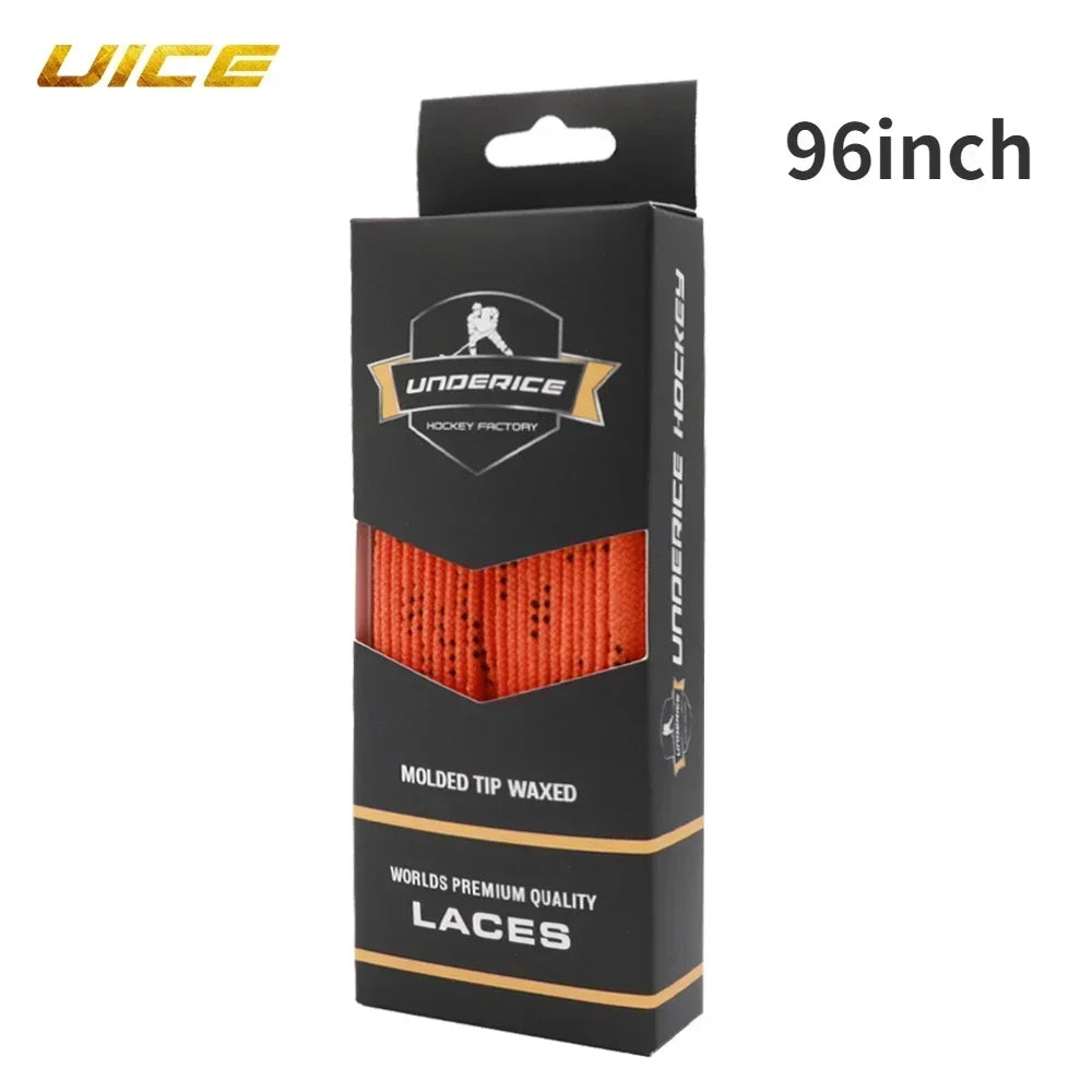 UICE Ice Hockey Shoelaces Box-Packed Ice Hockey Skate Laces 84/96/108/120in Dual Layer close-up view