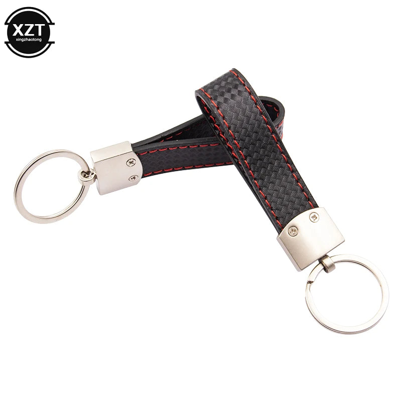 Fashion Black-Red Leather Car Keychain Key Ring | 3-Color Sports Keychain Pendant for lifestyle view