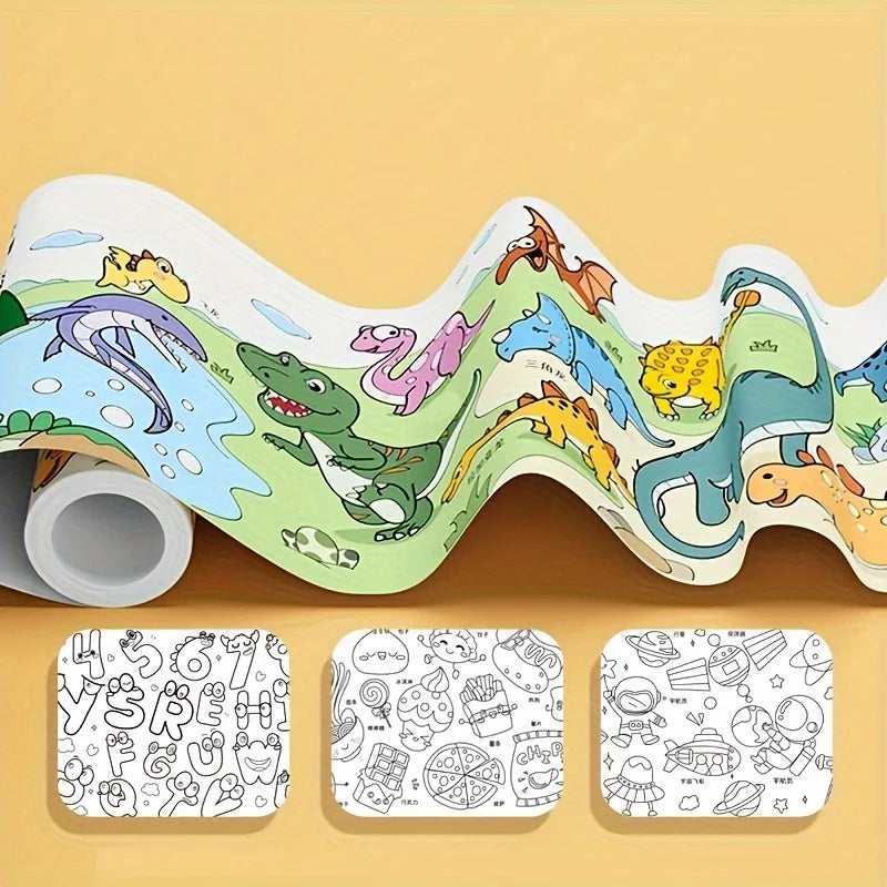 Children's Drawing Kit, 3m Long Doodle Paper Rolls, Doodle Scrolls, DIY Painting, Stimul detail view