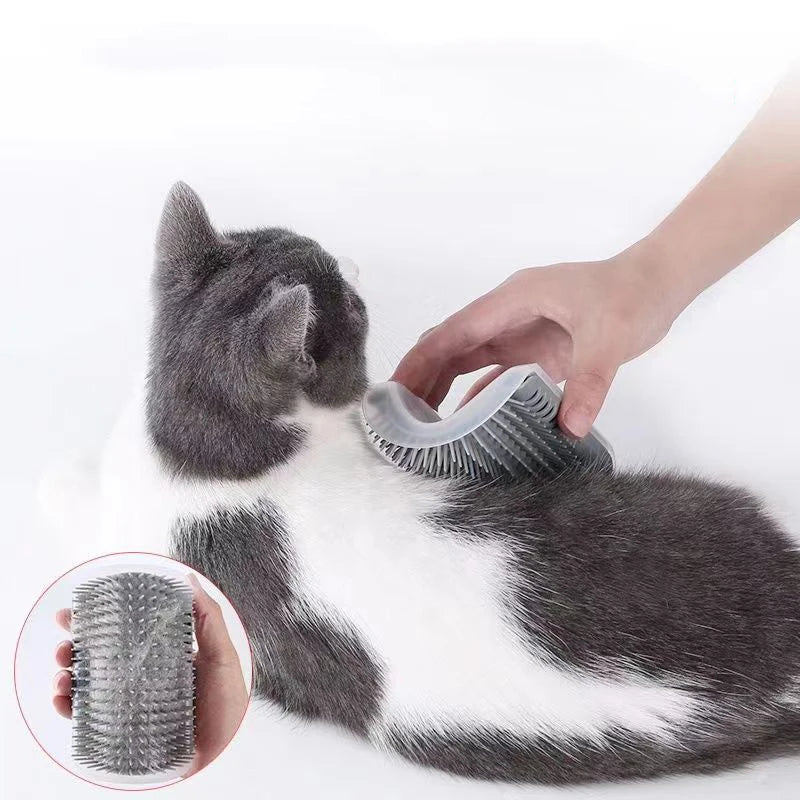 Cat Brush Comb Cat Toy with Catnip Cat Wall Brush Corner Cat Scratcher Massage Self G alternate view