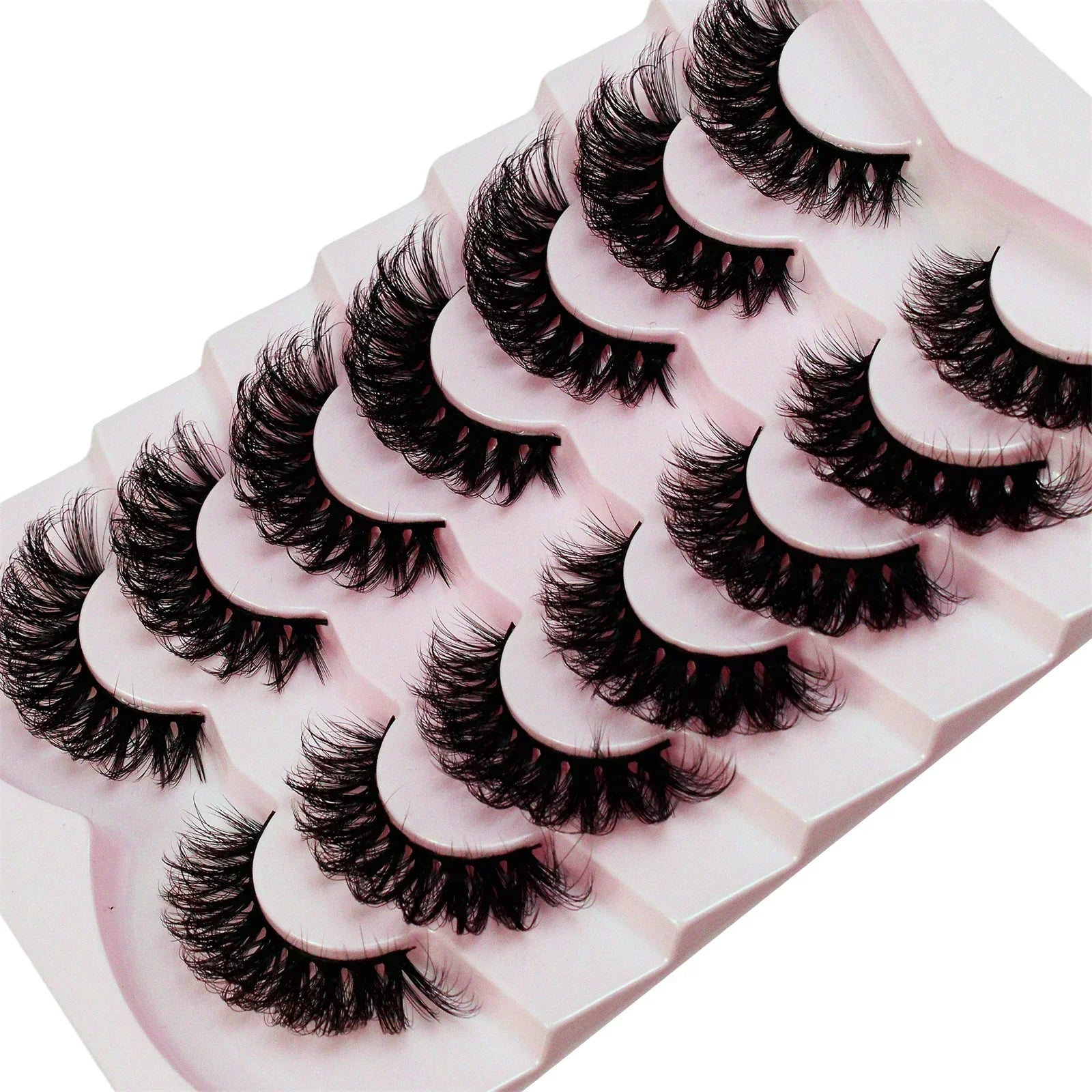 7 Pairs False Eyelashes Wispy Lashes Natural Look Fake Eyelashes Cat Eye Lashes Faux alternate view