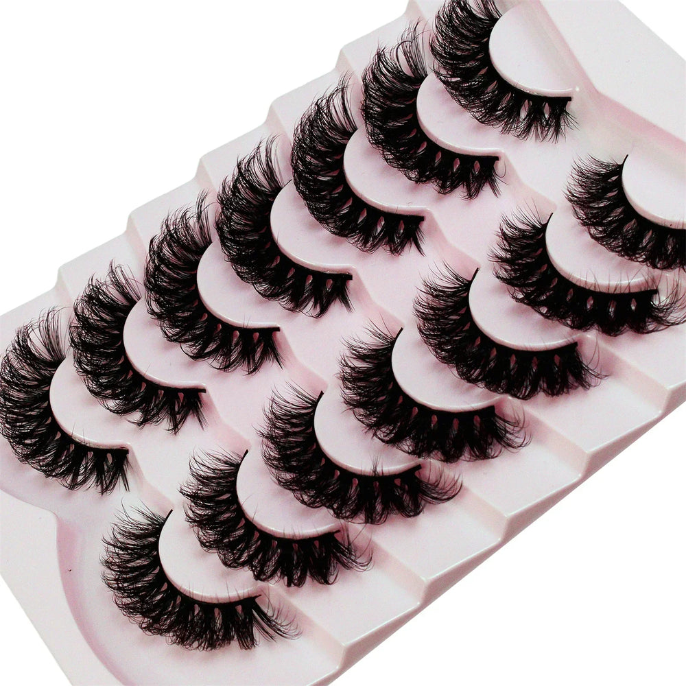 7 Pairs False Eyelashes Wispy Lashes Natural Look Fake Eyelashes Cat Eye Lashes Faux alternate view