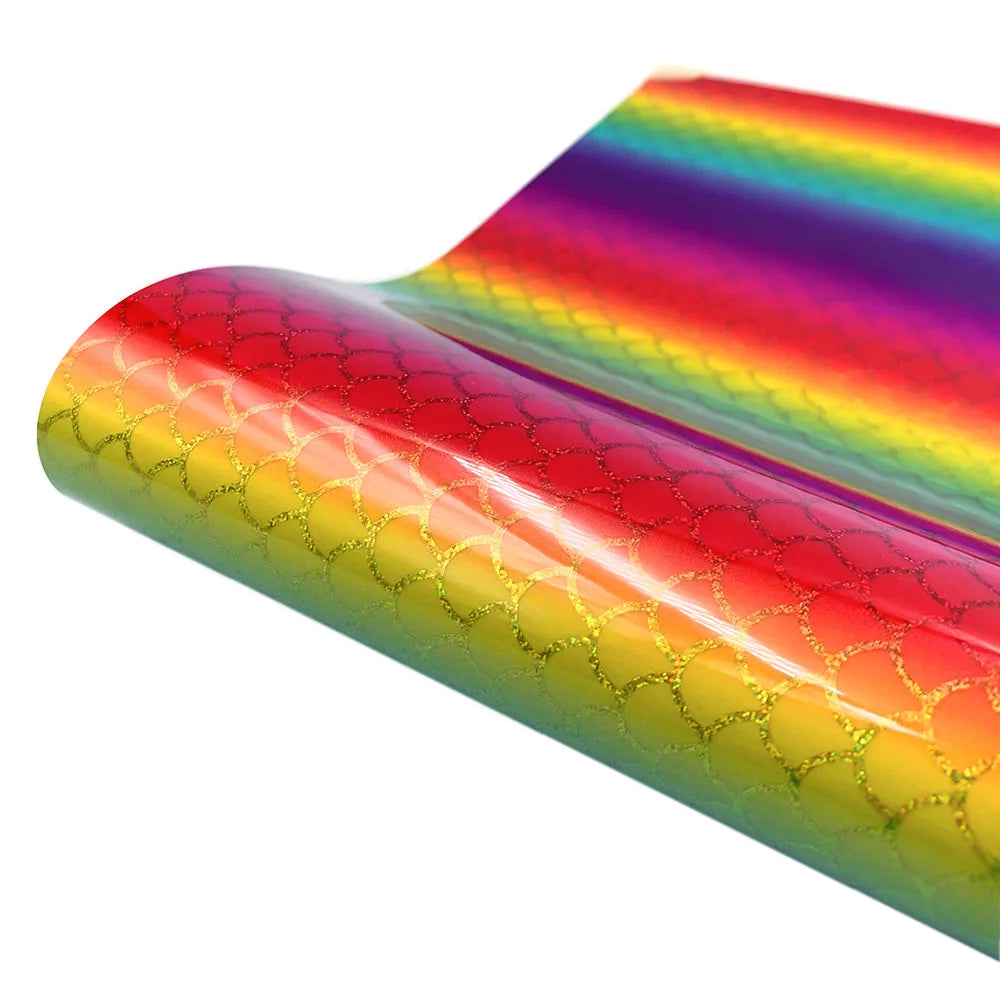 Rainbow Gradient Adhesive Craft Vinyl Sheet | Self-Adhesive Decal for DIY Crafts, Wall close-up view