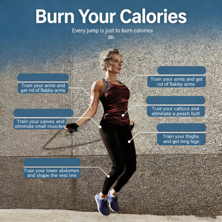 Black PVC Jump Rope with Patented Steel Wire | Fitness Cardio Training lifestyle view