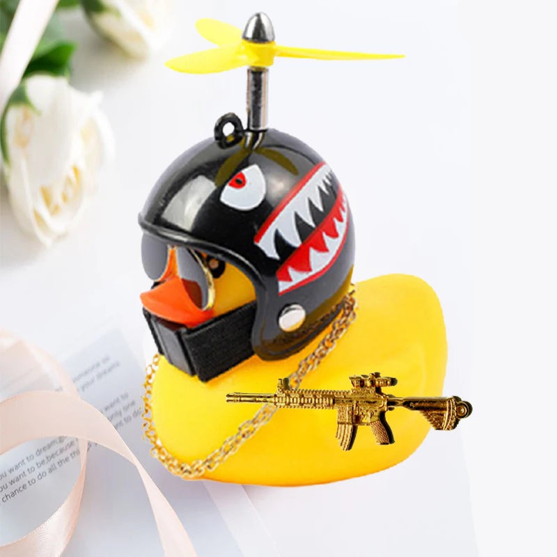 Motor Accessories Yellow Duck with Helmet for Bike Without Lights Auto Car Accessorie lifestyle view