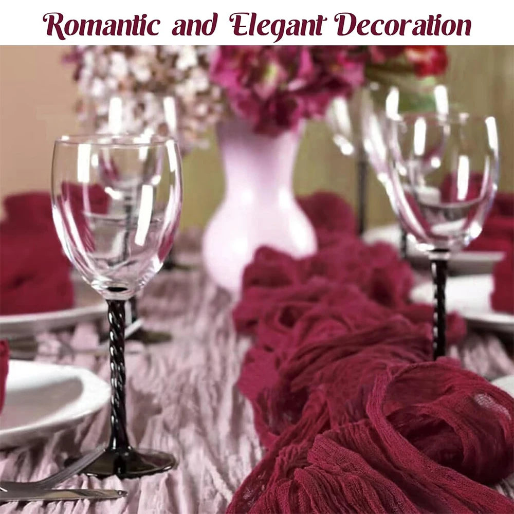 Table Runner Cheesecloth Gauze Rustic Boho Cheese Cloth Wedding Bridal Shower Birthda alternate view