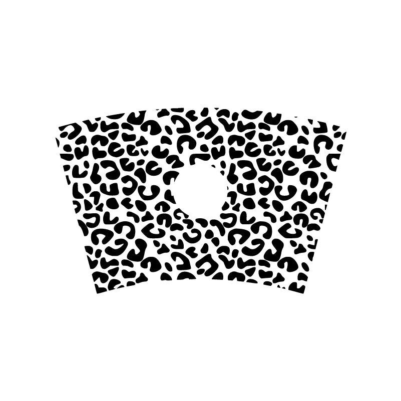 Leopard Pattern Full Wrap Vinyl Sticker for 24 oz Cold Cup | Cheetah Coffee Cup Decal detail view