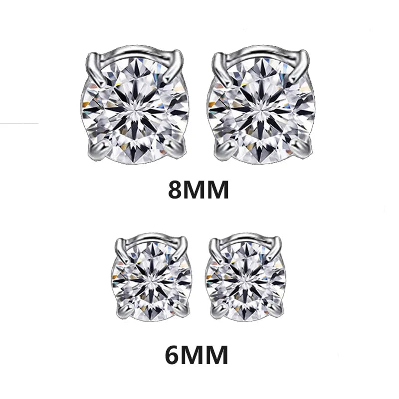 1Pair Magnetic Stud Earring Fake Piercing Crystal Clip Earrings For Women Men Punk additional angle