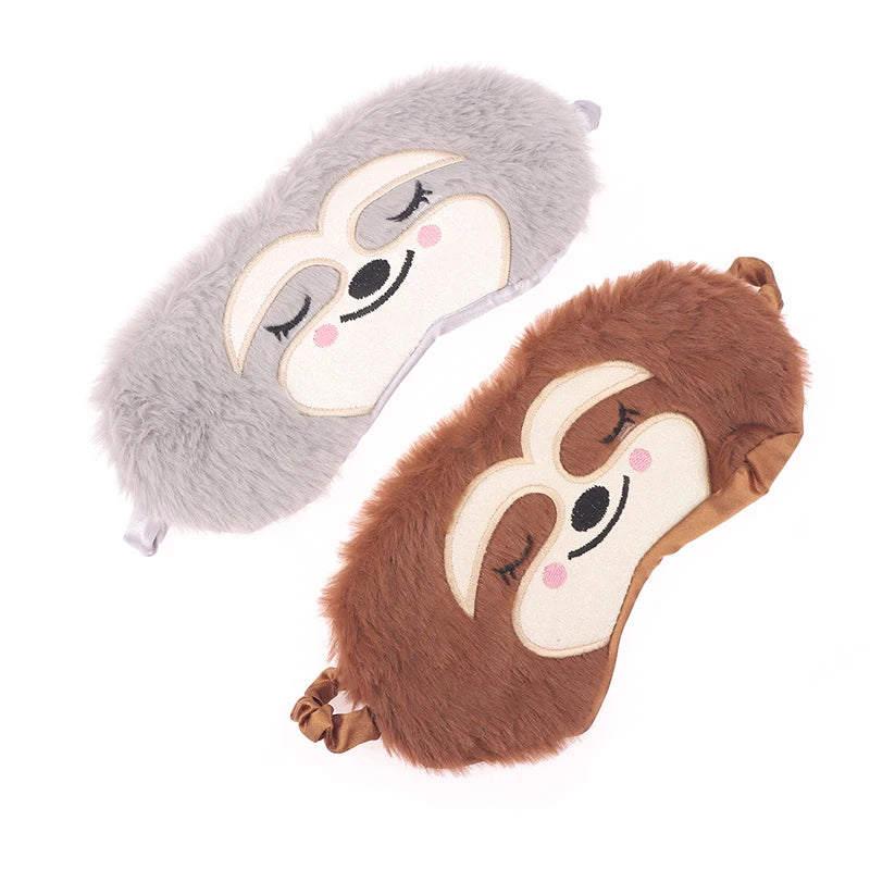 Cartoon Monkey Sleep Mask | Cute Plush Eye Mask for Kids and Adults close-up view