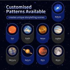 USB LED Star Galaxy Projector Lamp | Moon Earth Night Light for Bedroom Wall Decor detail view