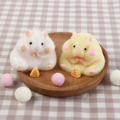 Cute Hamster Squeeze Toy - Silicone TPR Fidget Sensory Stress Relief Gift for Kids & A close-up view