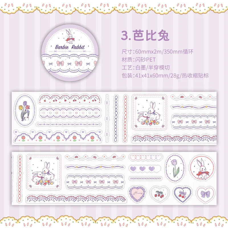 Journal GO Dessert Strawberry Washi Tape Set | Scrapbooking and Journaling Masking Tap close-up view